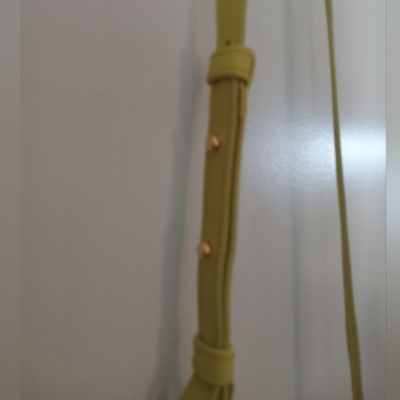 Bottega Veneta The Point Triangle Yellow Mustard Calf Leather Small Crossbody - Picture 5 of 12